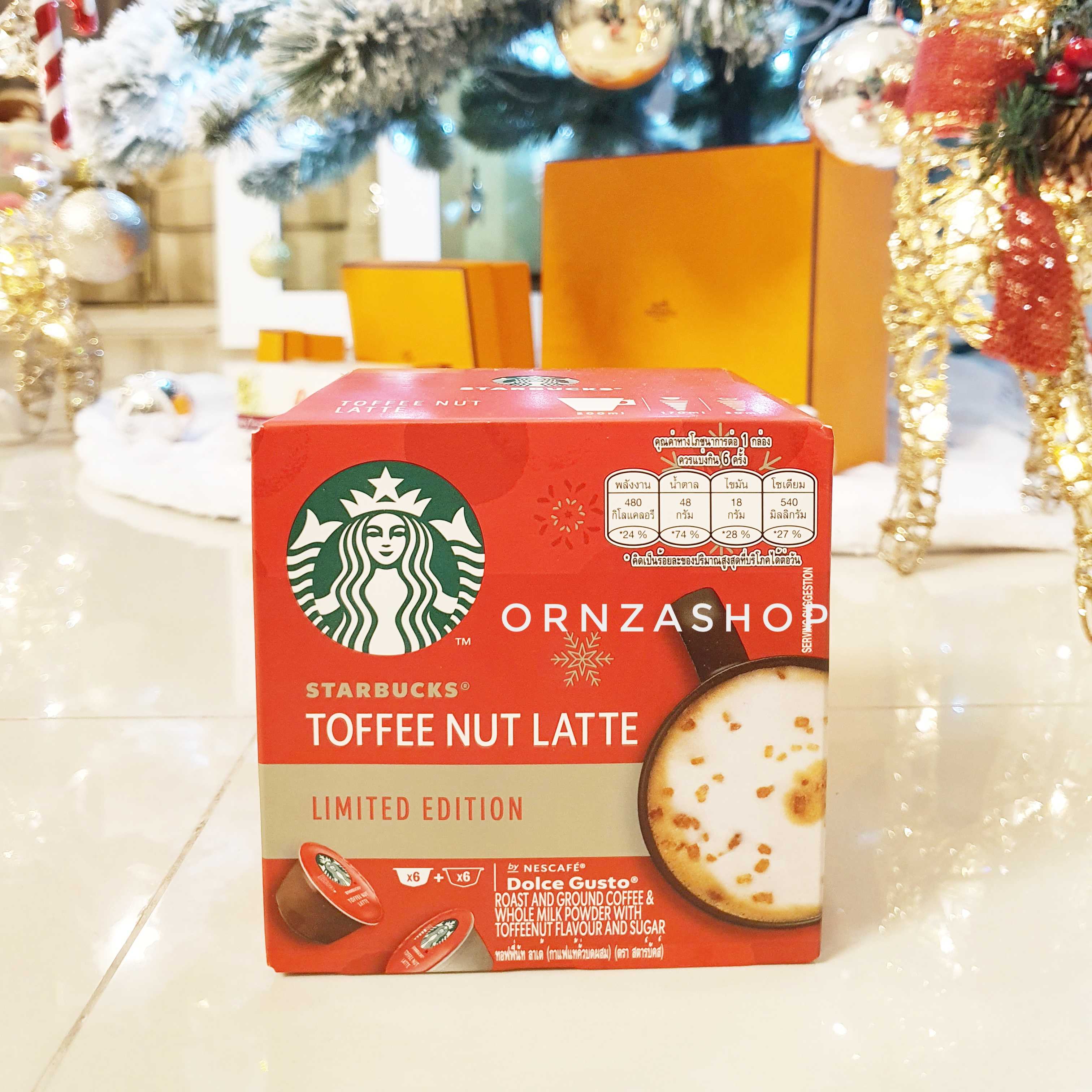 Toffee Nut Latte กาแฟแคปซูล ทอฟฟี่นัท ลาเต้ STARBUCKS® 1กล่อง มี 12 แคปซูล ชงได้ 6 แก้ว ใช้กับเคร