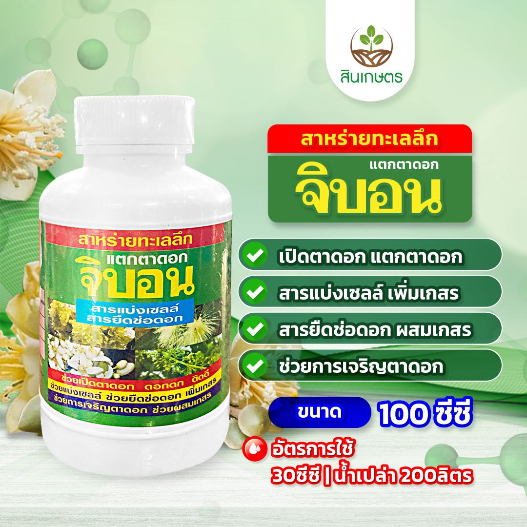 จิบอน ขนาด100ซีซี สร้างสร้างดอก แบบน้ำ ยืดช่อดอก เหมาะสำหรับพืชทุกชนิด