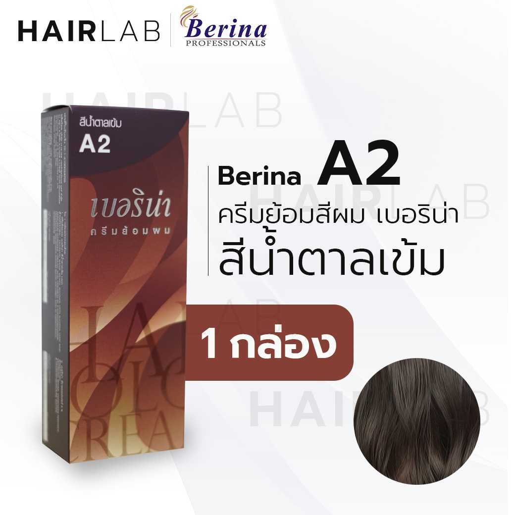 Berina A2 เบอริน่า A2 สีย้อมผม สีน้ำตาลเข้ม ยาย้อมผม ปิดผมหงอก ปิดผมขาว ครีมเปลี่ยนสีผม