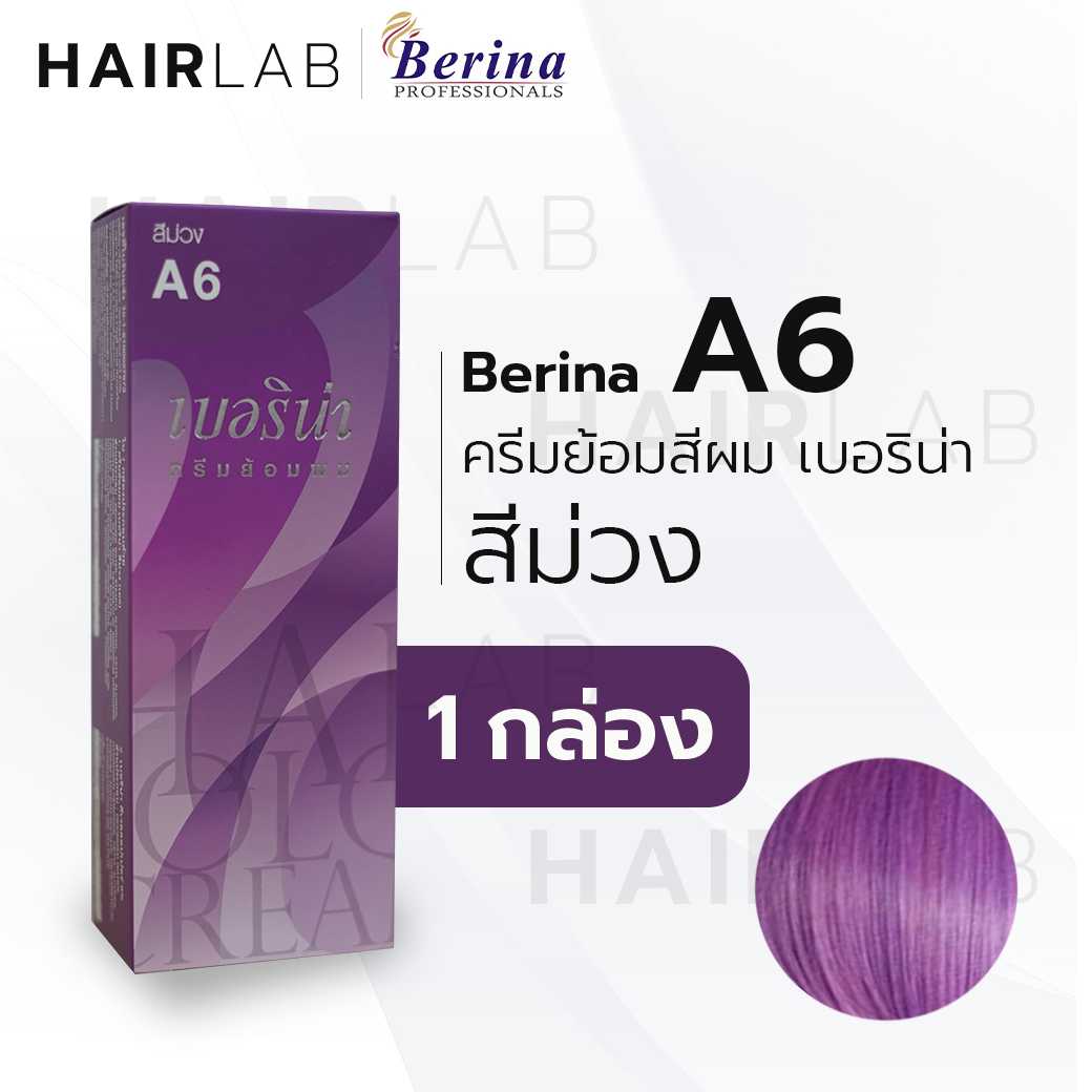 Berina A6 เบอริน่า A6 สีย้อมผม สีม่วง ยาย้อมผม ปิดผมหงอก ปิดผมขาว ครีมเปลี่ยนสีผม