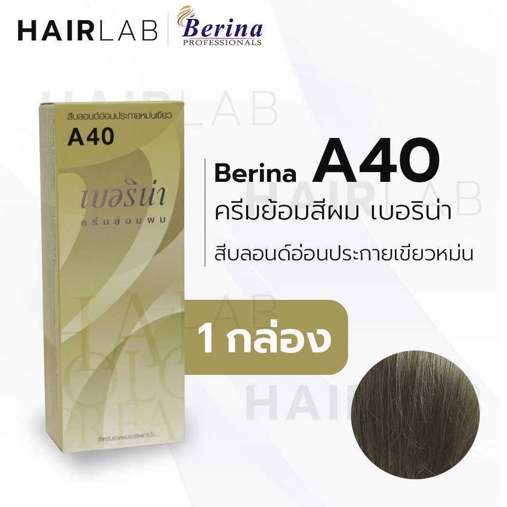 Berina A40 เบอริน่า A40 สีย้อมผม สีบลอนด์อ่อนประกายเขียวหม่น ยาย้อมผม ปิดผมหงอก ครีมเปลี่ยนสีผม