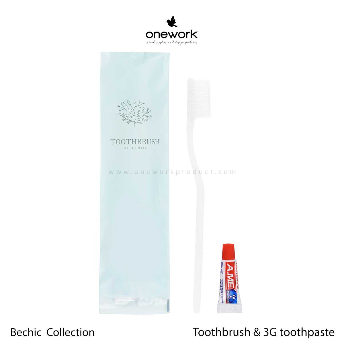 (100pcs.) วันเวิร์ค ชุดแปรง+ยา 3กรัม บีชิค คอลเลคชั่น Onework Toothbrush & 3g. Be Chic Collection