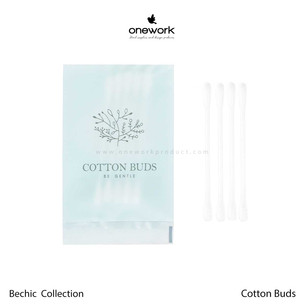 (100pcs.) วันเวิร์ค คอตตอนบัต บีชิค คอลเลคชั่น Onework Cotton Buds Be Chic Collection