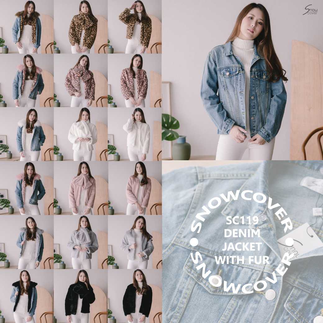 SC119 Denim Jacket With Fur (Snowcover เสื้อโค้ท เสื้อกันหนาว เสื้อยีนส์ เสื้อแจ็กเก็ต)