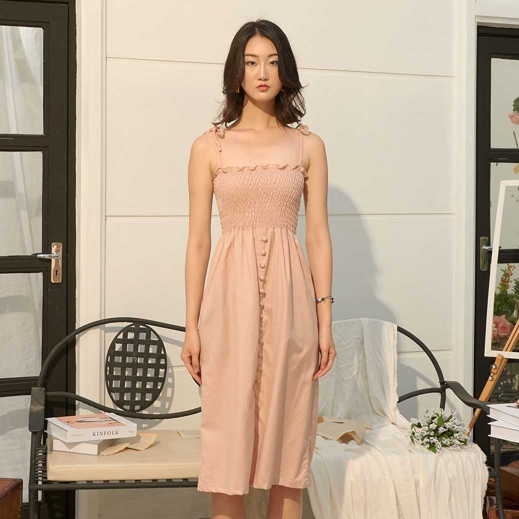 Linen dress - My vacation MV08 Brown