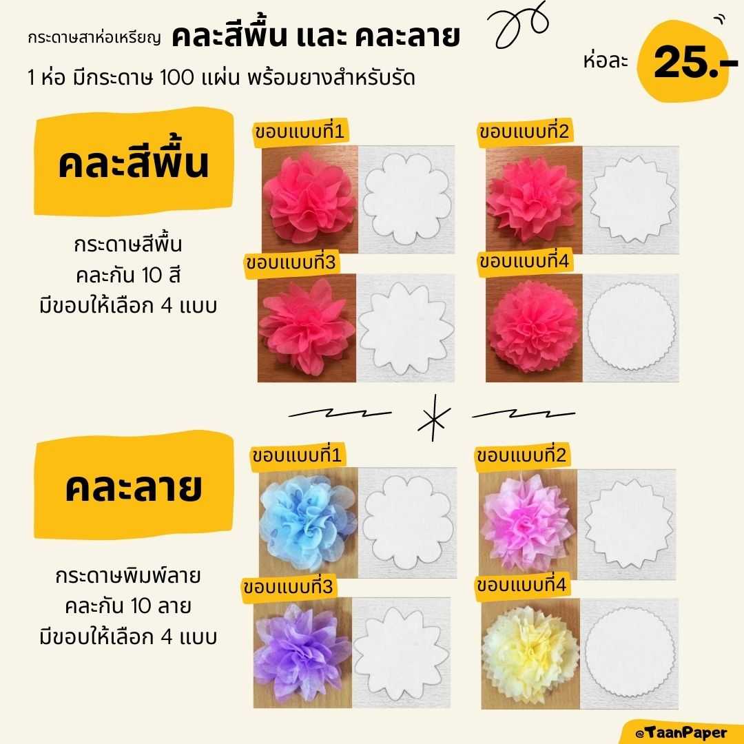 กระดาษสาห่อเหรียญ  คละสีพื้น/คละลาย