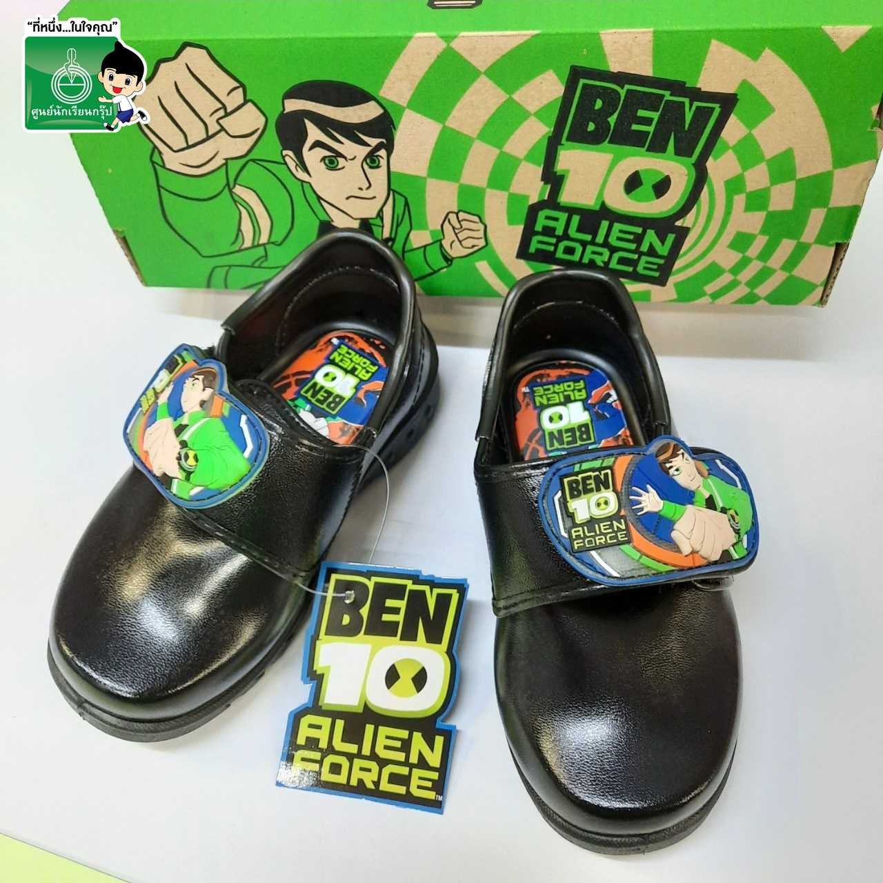 รองเท้านักเรียน เด็กอนุบาลชาย ลาย Ben10 มีไฟ