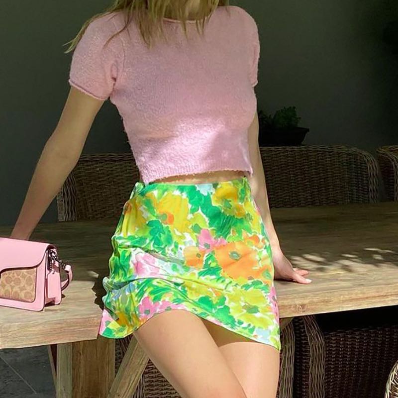 Chillin’ Floral Cheerful Mini Skirt