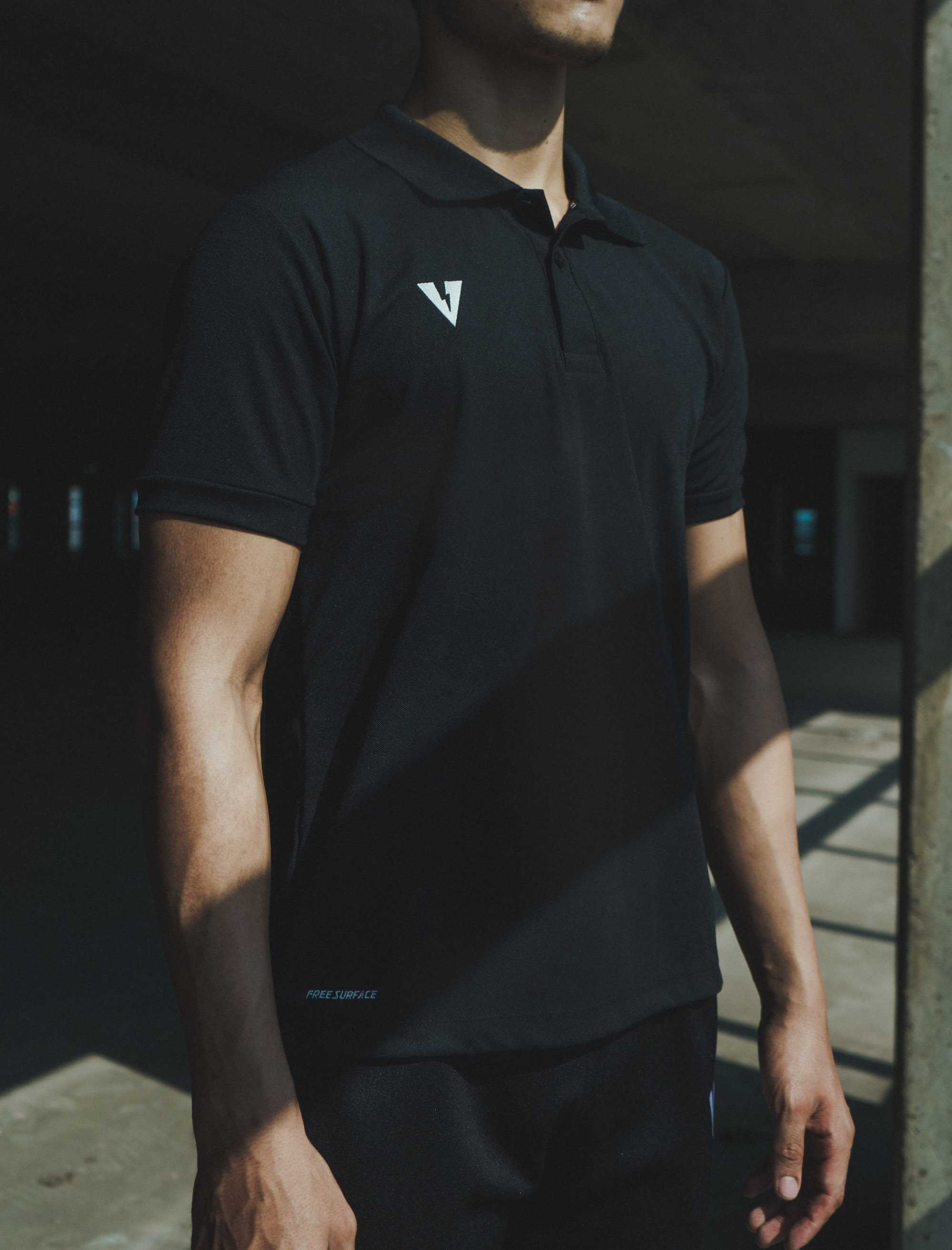 VOLT ASTRO 001 POLO SHIRTS BLACK  เสื้อโปโล คอปก ทำงาน สีดำ