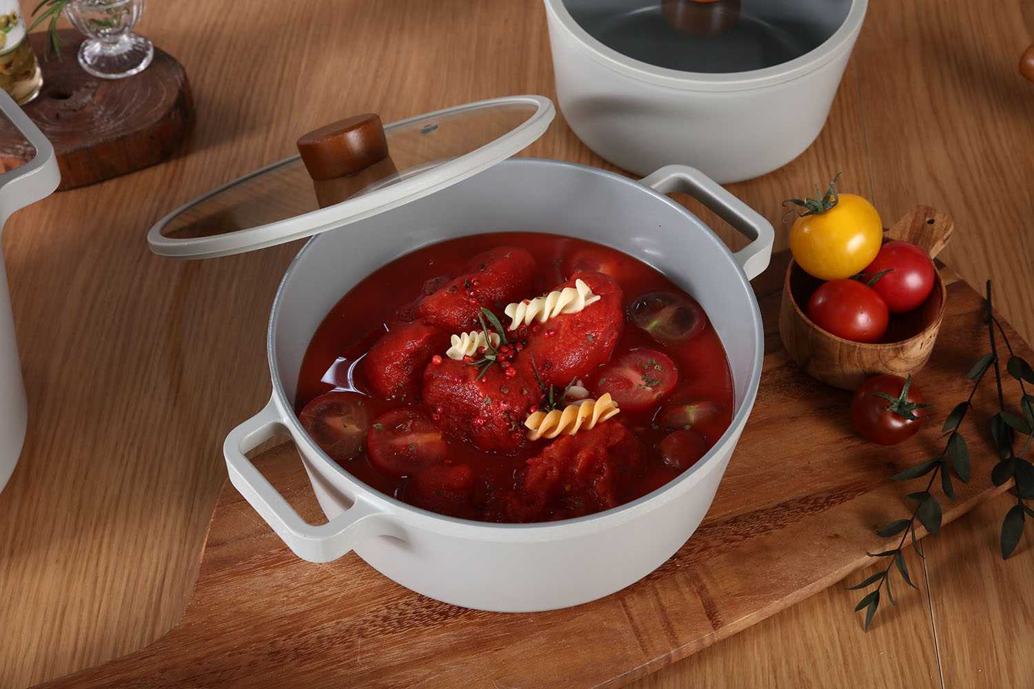 [Midnight green,พร้อมส่ง] FIKA - Pot 22 cm+glass lid : หม้อหูเตี้ย 22 cm+ฝา สีมิดไนท์กรีน