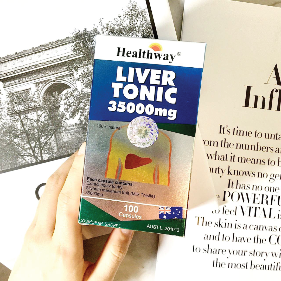 [หมดอายุ 03/2026] ขับสารพิษออกจากร่างกาย Healthway - Liver Tonic 35000mg 100 capsules.