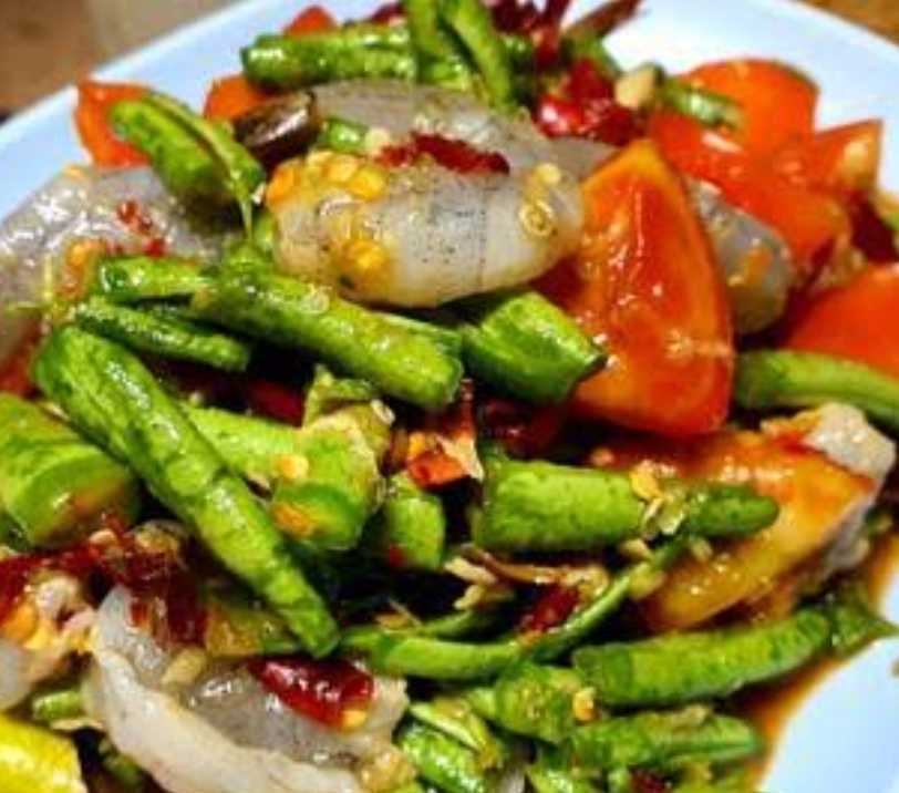 ตำถั่วกุ้งสด