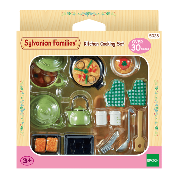Sylvanian Families Kitchen Cooking Set / ซิลวาเนียน แฟมิลี่ ชุดเครื่องครัวสีเขียวและอาหาร