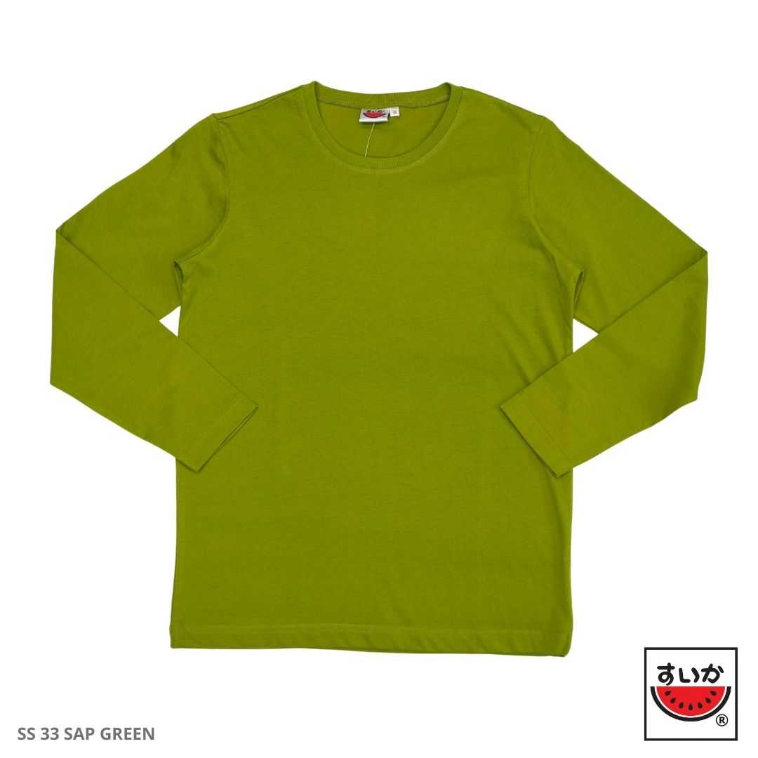 แตงโม (SUIKA) - เสื้อแตงโมคอกลมแขนยาว รุ่น SUPERSOFT LONGSLEEVES สี SS33 SAP GREEN