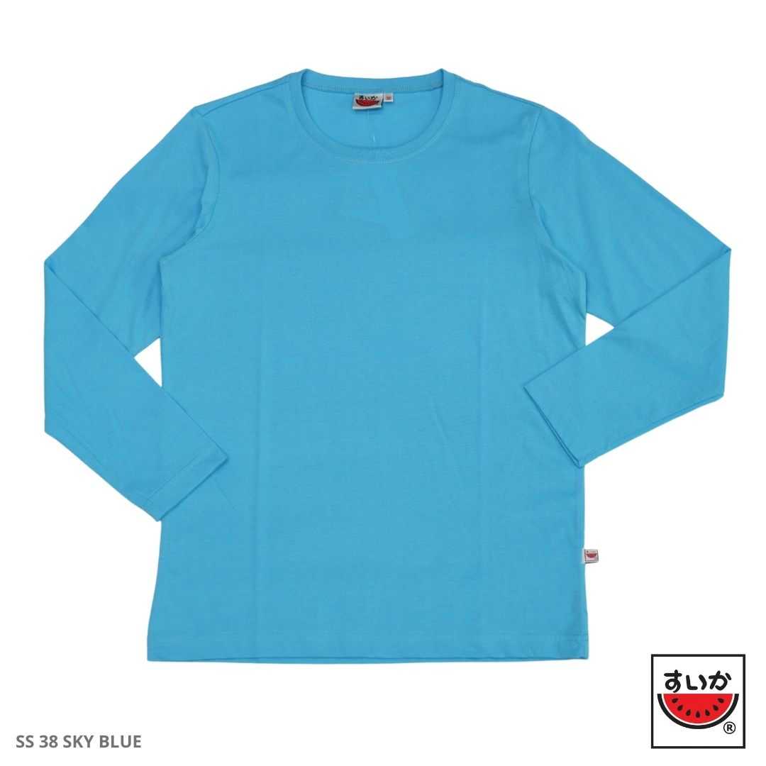 แตงโม (SUIKA) - เสื้อแตงโมคอกลมแขนยาว รุ่น SUPERSOFT LONGSLEEVES สี SS38 SKY BLUE