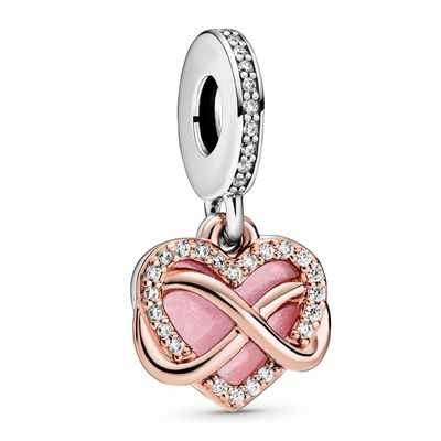 Sparkling Infinity Heart Dangle Charm