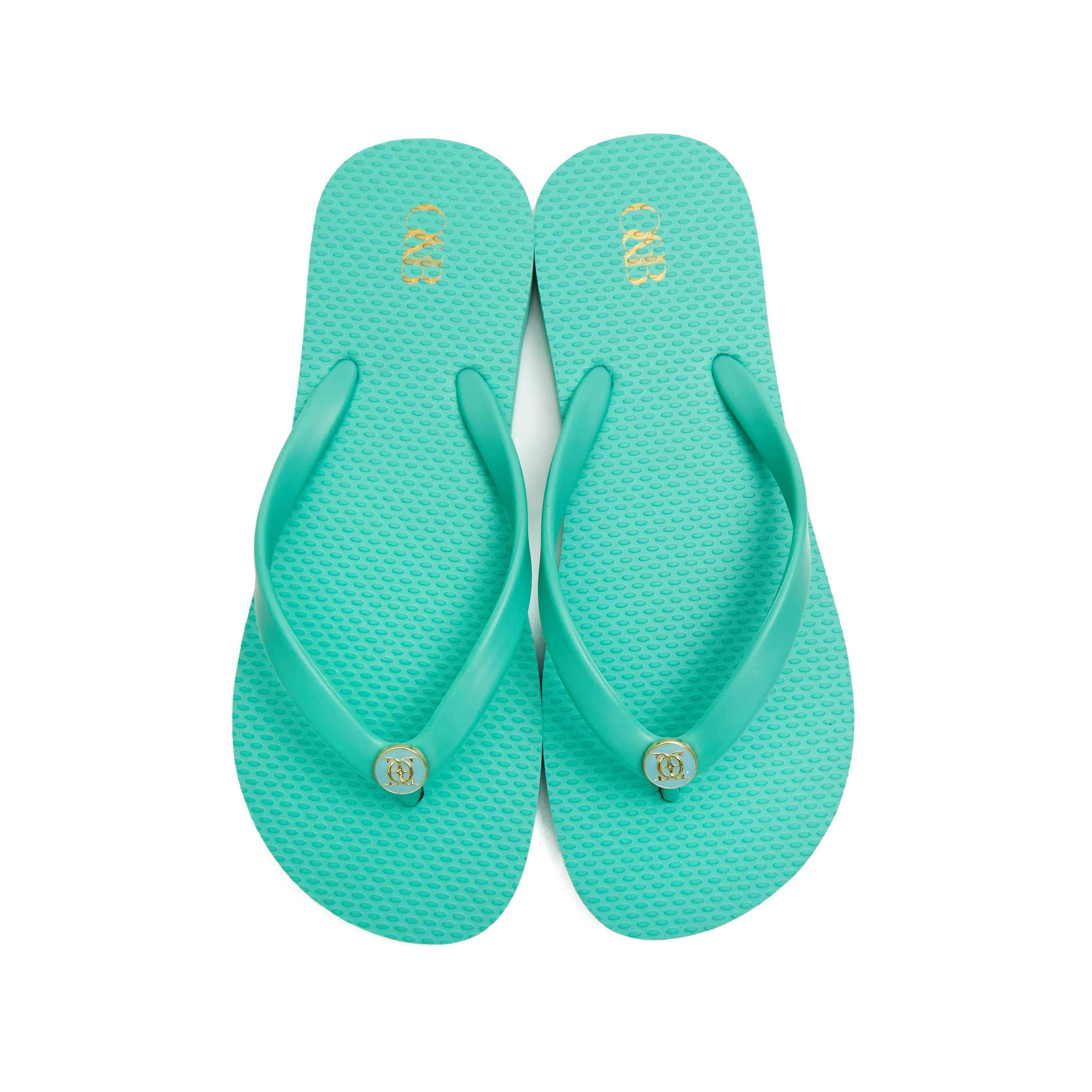 OandB Malibu flip flop in Mermaid Green