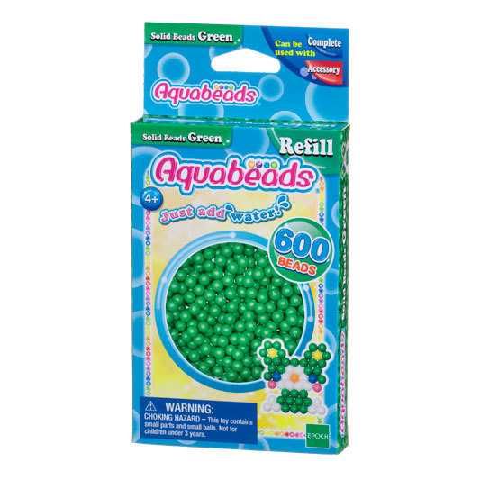 ลูกปัดสเปรย์น้ำ อควาบีท เม็ดบีดสีเขียว แพคเติม / Aquabeads Green Solid Bead Pack (ชุดรีฟิล)