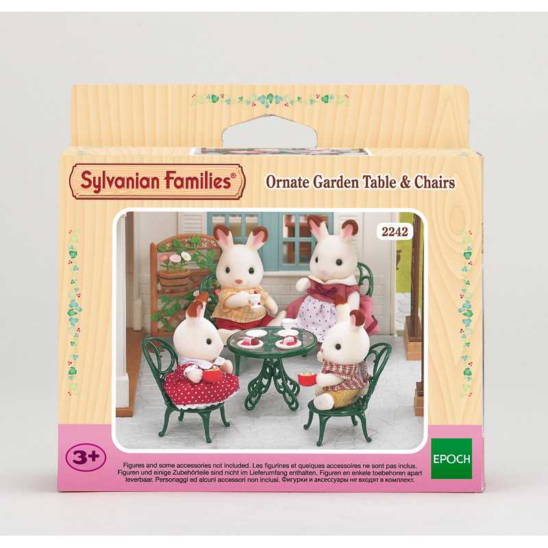 Sylvanian Families Ornate Garden Table & Chairs / ซิลวาเนียน แฟมิลี่ โต๊ะและเก้าอี้ตกแต่งสวน
