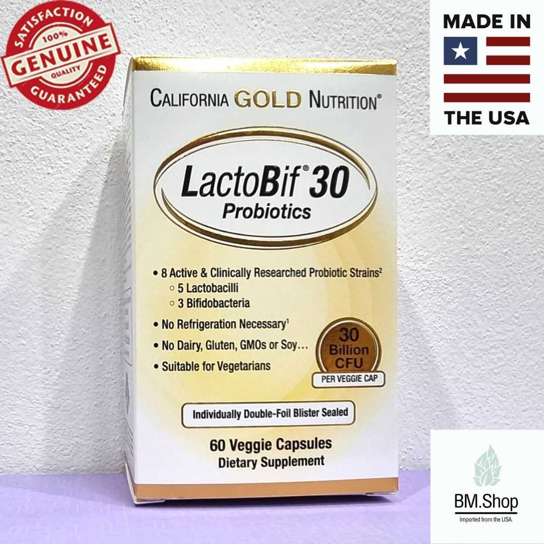 โพรไบโอติก LactoBif Probiotics, 30 Billion CFU, 60 Veggie Capsules California Gold Nutrition
