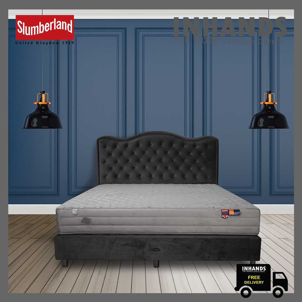 ที่นอน Slumberland รุ่น New Elegance 3.5 ฟุต (Velour Fabric ผ้าขนมิ้งสีเทา ) ที่นอนยางพารา