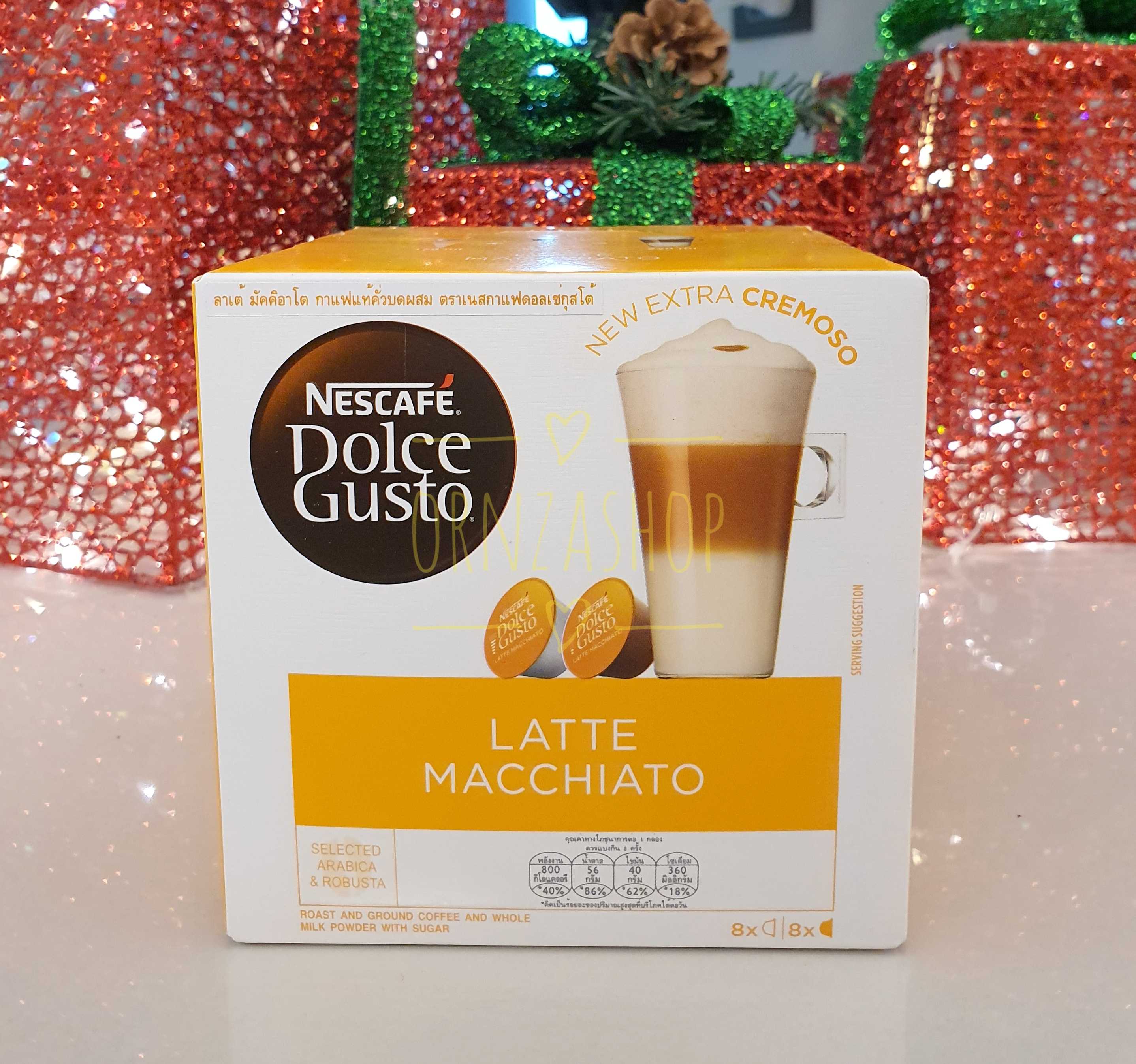 LATTE MACCHIATO แคปซูลกาแฟ ลาเต้ มัคคิอาโต้ สำหรับเครื่องชงกาแฟ Dolce Gusto 1 กล่อง 16 แคปซูล