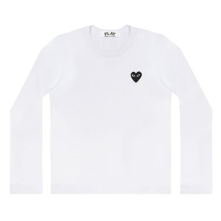 Play Comme Des Garcons -- เสื้อยืด Play Comme พื้นขาวใจดำแขนยาว