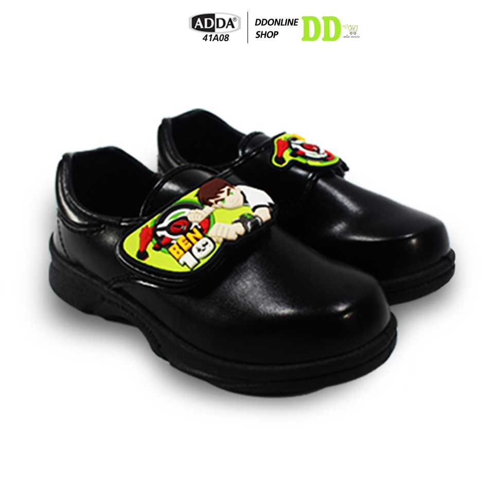 ADDA รุ่น 41A08 รองเท้านักเรียนเด็กผู้ชาย รองเท้านักเรียนหนังสีดำ รองเท้านักเรียนอนุบาล แท้100%