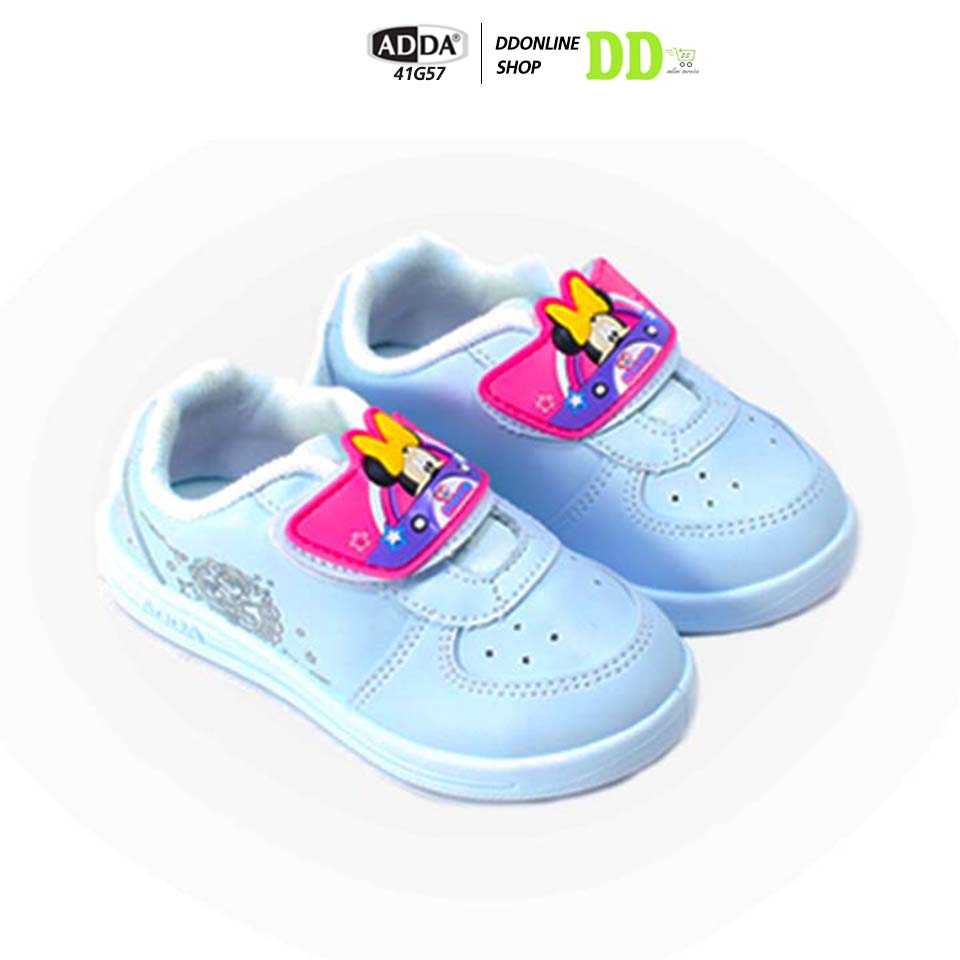 ADDA รุ่น 41G57 รองเท้าผ้าใบ รองเท้านักเรียนเด็กผู้หญิง แบบแปะ ลายการ์ตูน