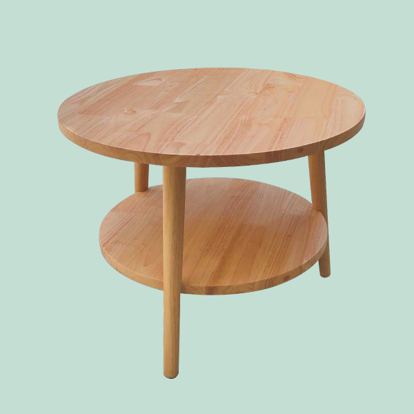 โต๊ะกาแฟ ทอป+ขั้น กลม round shelf coffee table D60
