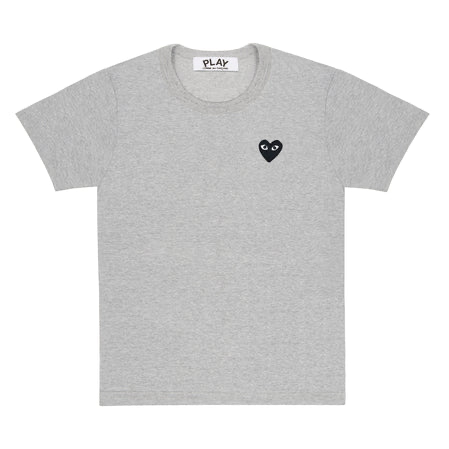 Play Comme Des Garcons -- เสื้อยืด Play Comme พื้นเทาหัวใจดำ