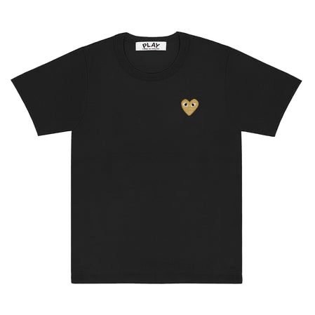 Play Comme Des Garcons -- เสื้อยืด Play Comme พื้นหัวใจทอง