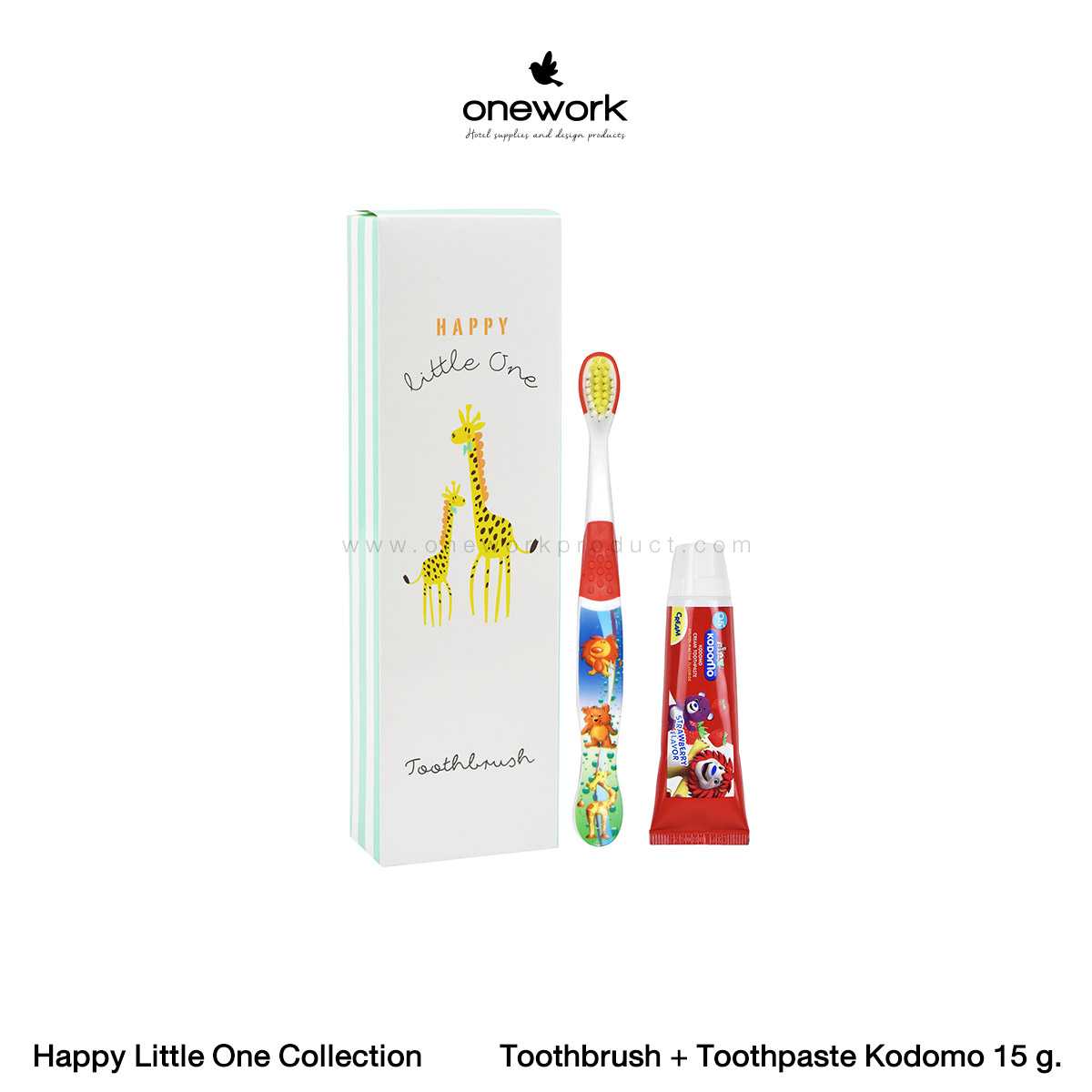 (100pcs.) วันเวิร์ค ชุดแปรง+ยา 15g. แฮปปี้ลิตเติ้ลวัน Onework Toothbrush+15g. Happy Little One