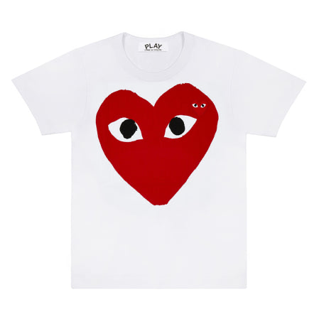 Play Comme Des Garcons -- เสื้อยืด Play Comme หัวใจแดงตาดำ
