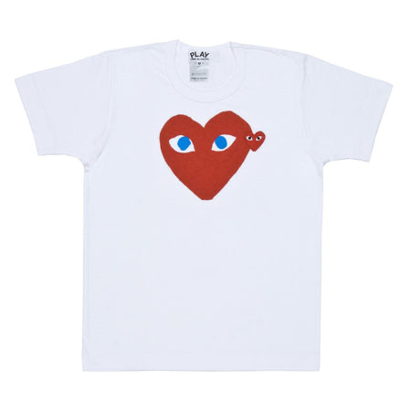 Play Comme Des Garcons -- เสื้อยืด Play Comme หัวใจแดงตาฟ้า