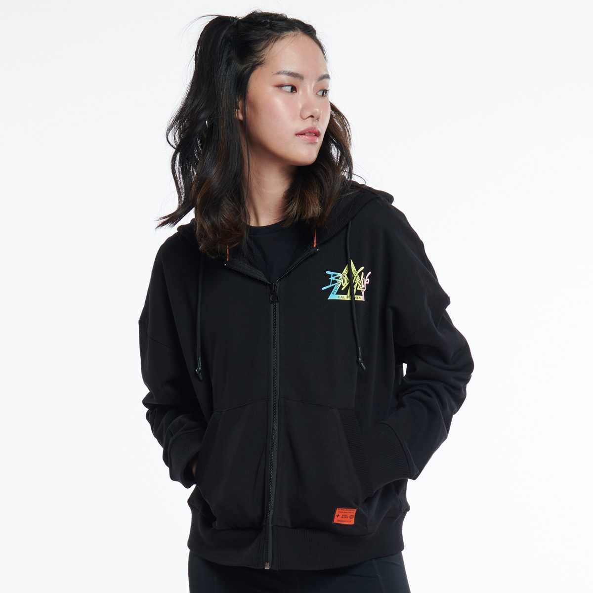 Women's SUMMER OF LOVE Oversized Hoodies เสื้อฮู้ดผู้หญิง สีดำ-01
