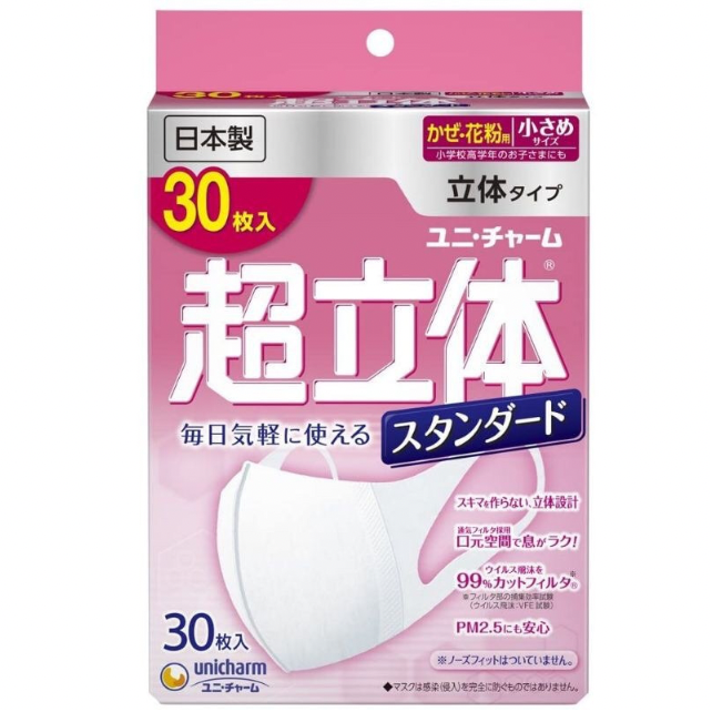 หน้ากากอนามัยUnicham Size small   ป้องกันฝุ่นระอองระดับ 2.5 PM และเชื้อไวรัส 99.9 % 