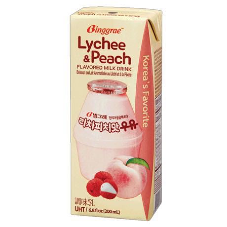 BINGGRAE LYNCHEE & PEACH FLAVOR MILK 200 ML