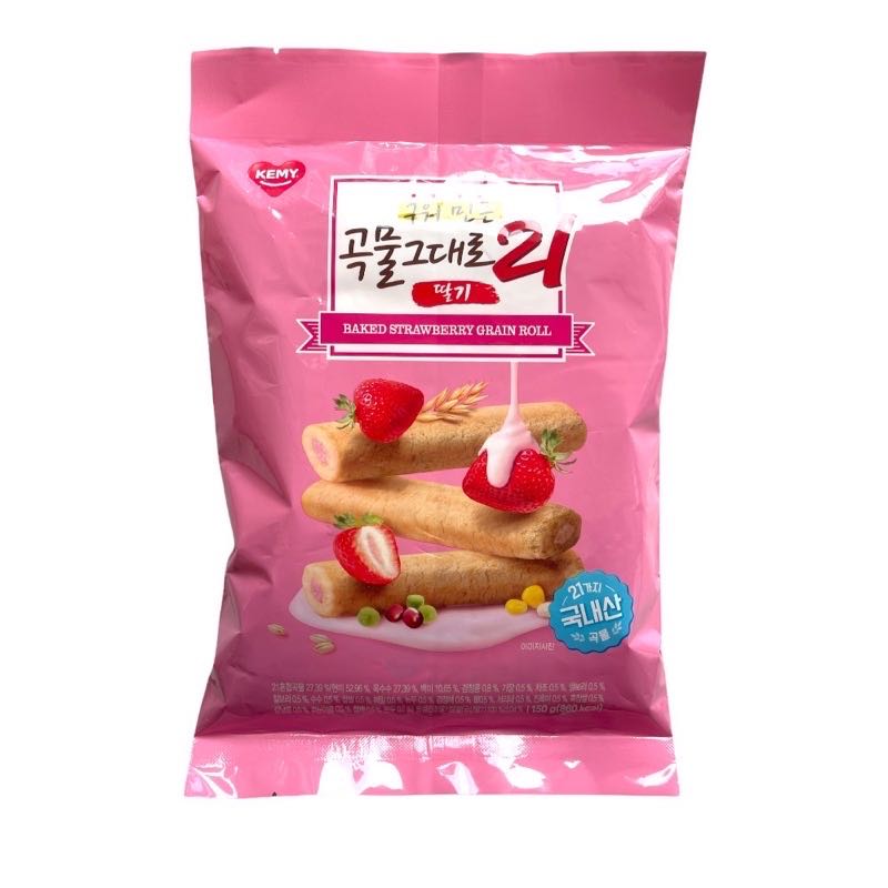Kemy GRAIN STRAWBERRY CRISPY ROLL 150G.