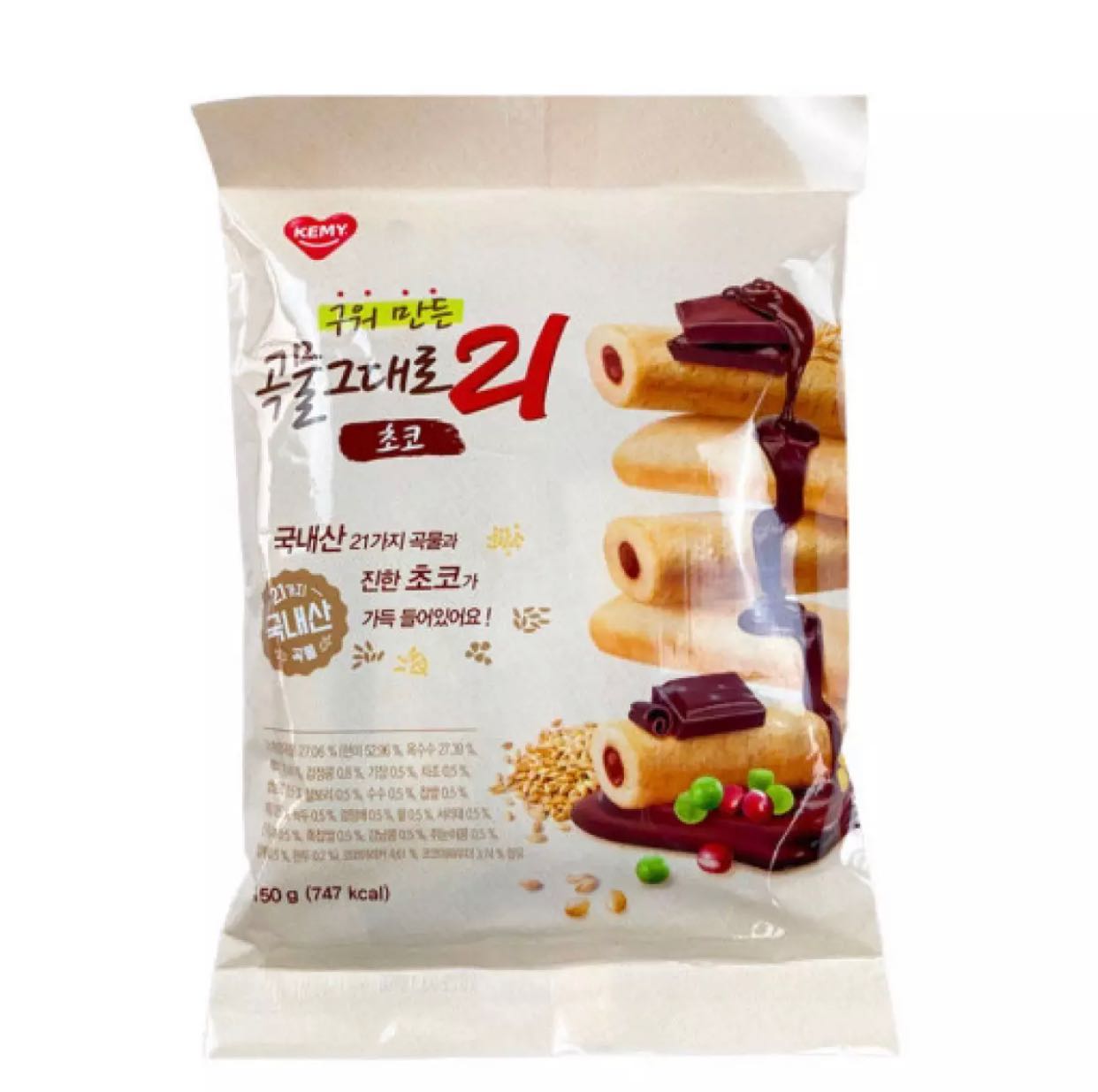 Kemy GRAIN CHOCOLATE CRISPY ROLL 150G.
