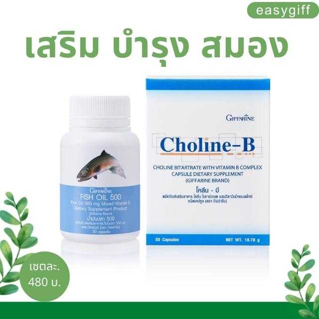 ชุดอาหารเสริม บำรุงสมอง เพิ่มความจำ ด้วย น้ำมันปลา โคลีนบี