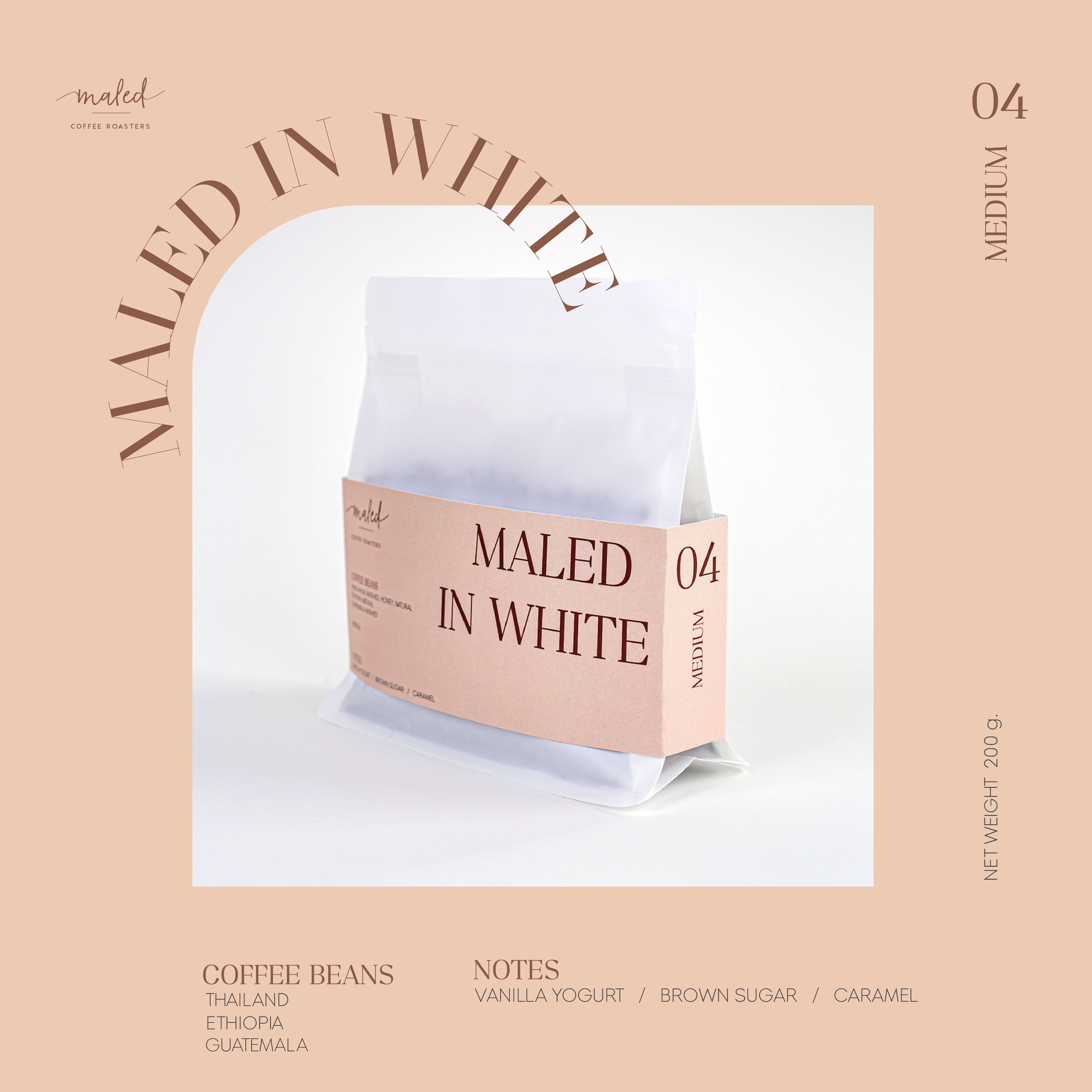 เมล็ดกาแฟ เบลน Maled in White