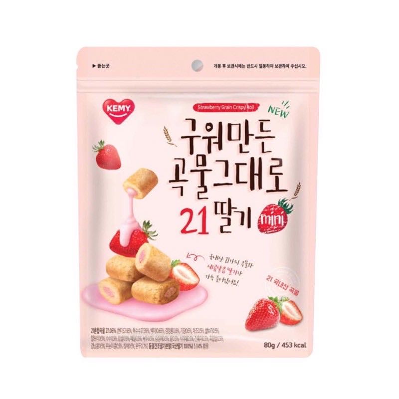 Strawberry Grain Crispy Roll 80g