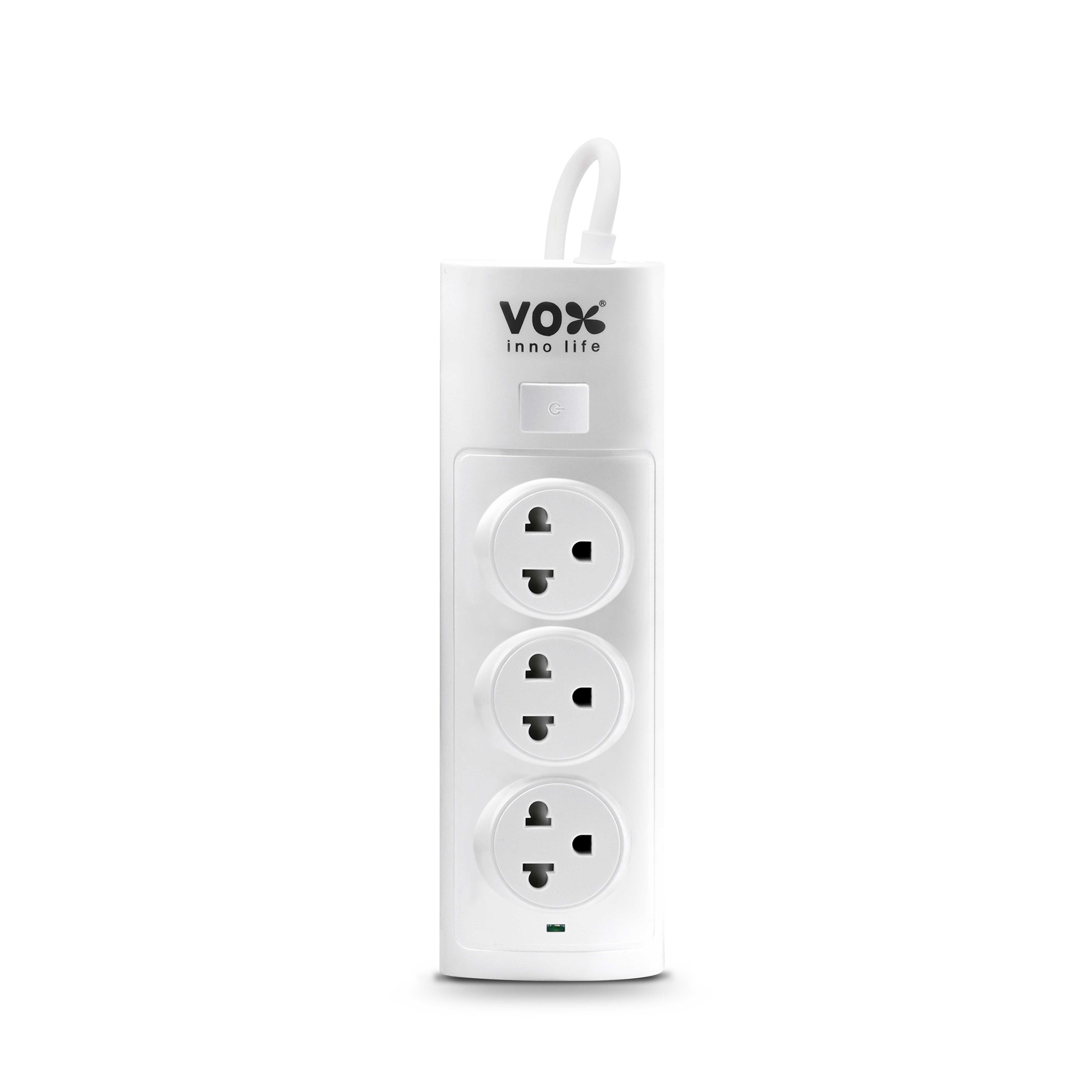 Vox NOVA SERIES ปลั๊กไฟ รุ่น NV-130 : 1 สวิตช์ 3 ช่องเสียบ สีขาว 5 เมตร