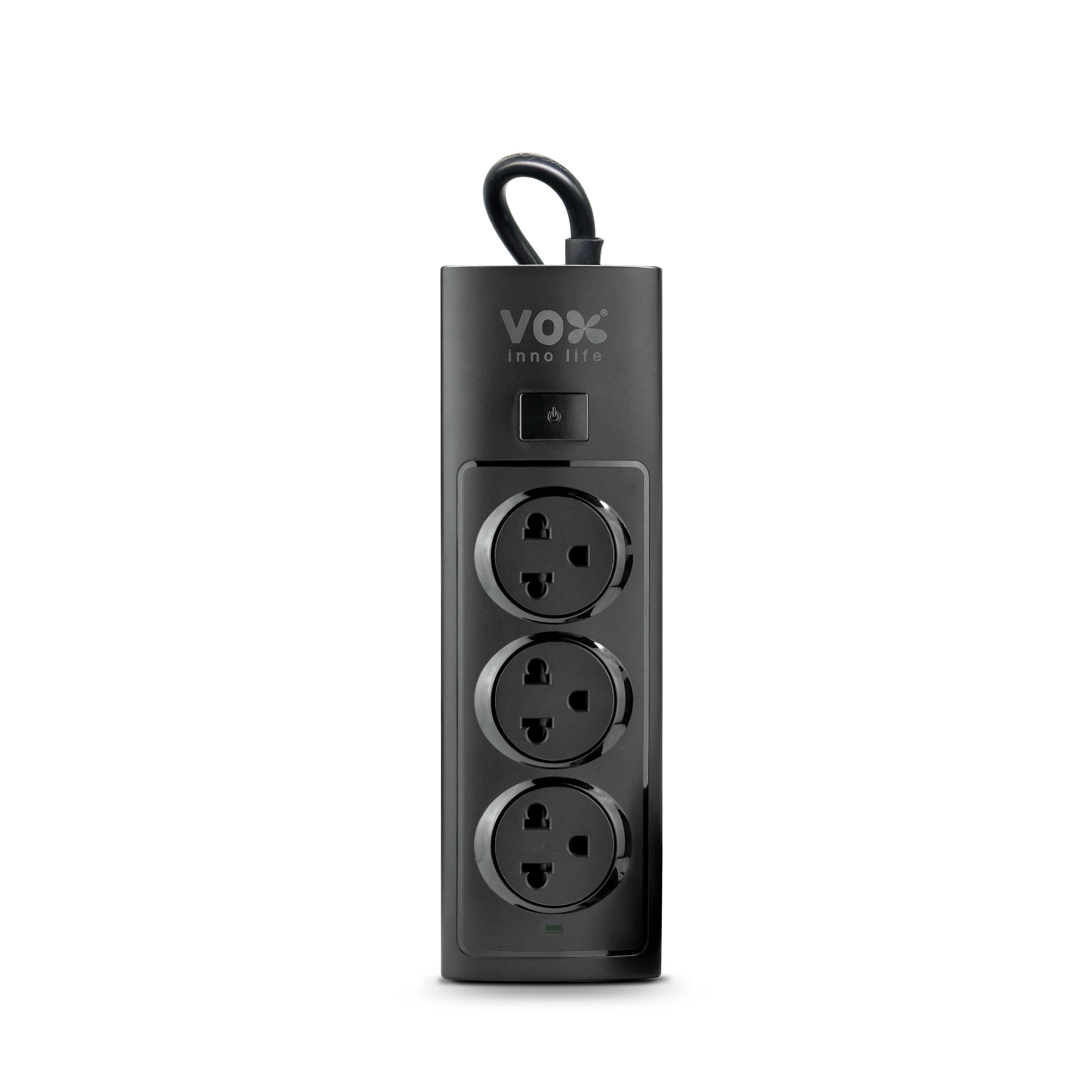 Vox NOVA SERIES ปลั๊กไฟ รุ่น NV-130 : 1 สวิตช์ 3 ช่องเสียบ สีดำ 3 เมตร