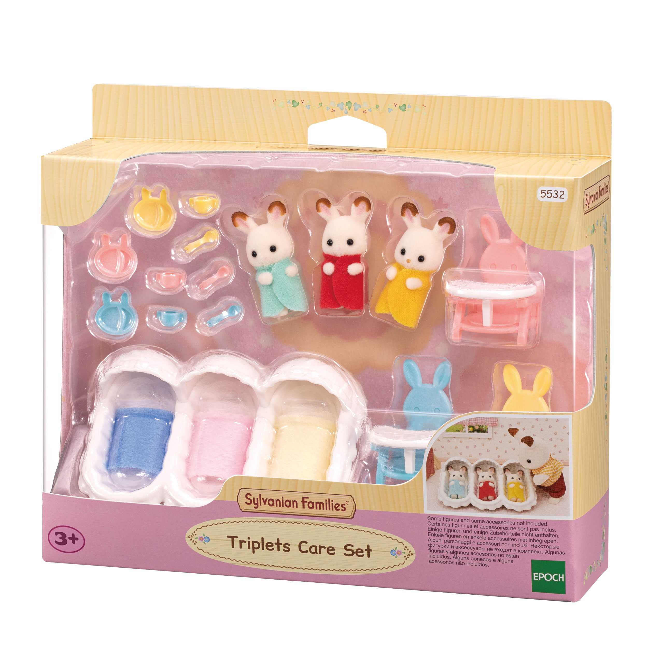 Sylvanian Families Triplets Care Set / ซิลวาเนียน แฟมิลี่ ชุดดูแลแฝดสามชอคโกแลตแรบบิท
