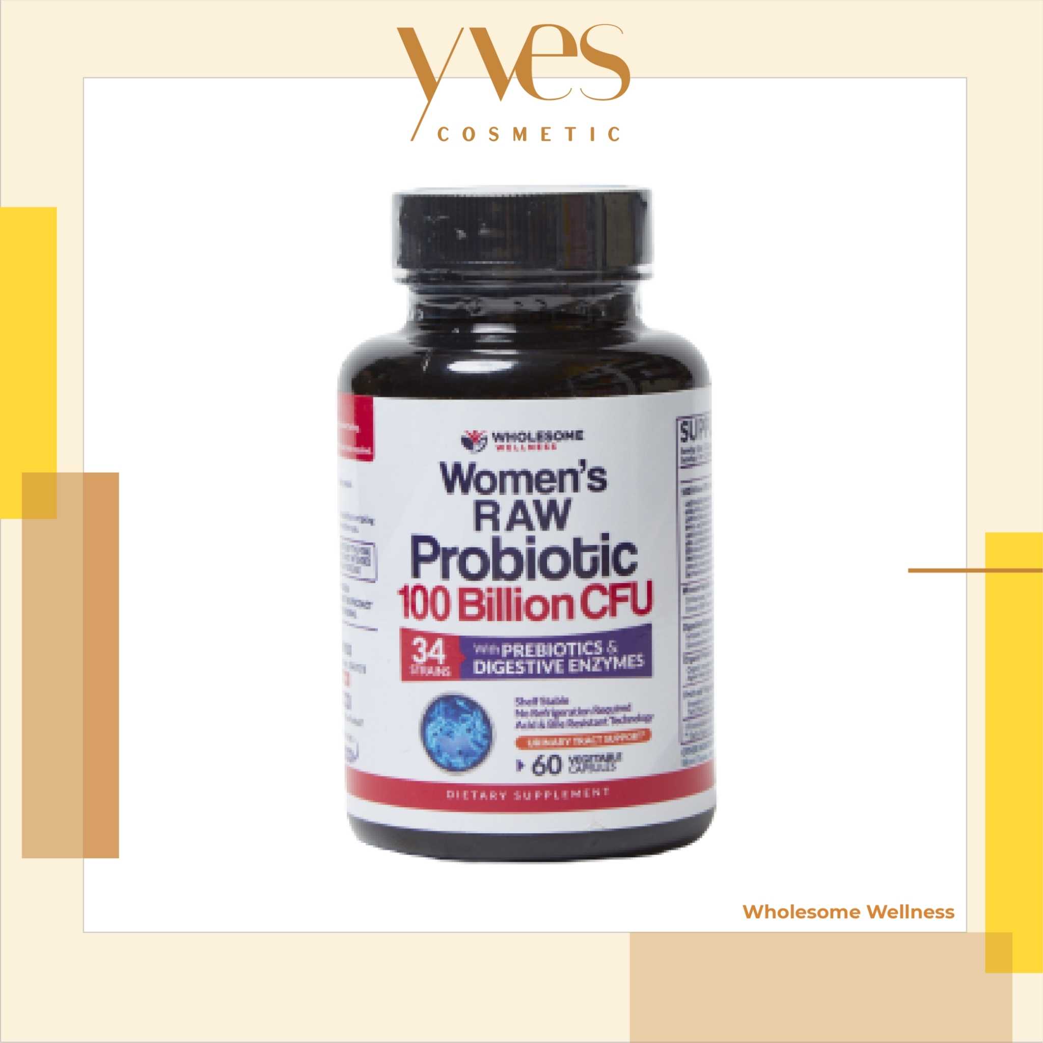 Wholesome Wellness Women’s Raw Probiotic 100 Billion CFU 60เม็ด/กระปุก