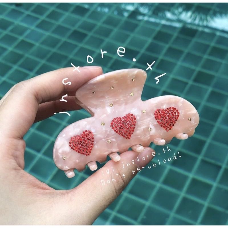 ✨พร้อมส่ง✨ กิ๊บหนีบผม EMI JAY SWEET HEART CLAW CLIP IN LOVE BUG