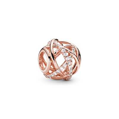 Openwork abstract PANDORA Rose charm with clear cubic zirconia