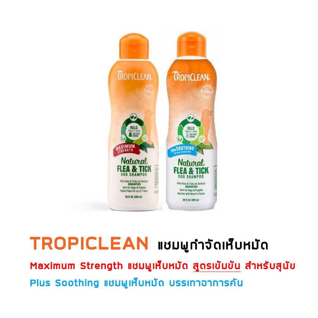TROPICLEAN แชมพูกำจัดเห็บ หมัด  592 ML